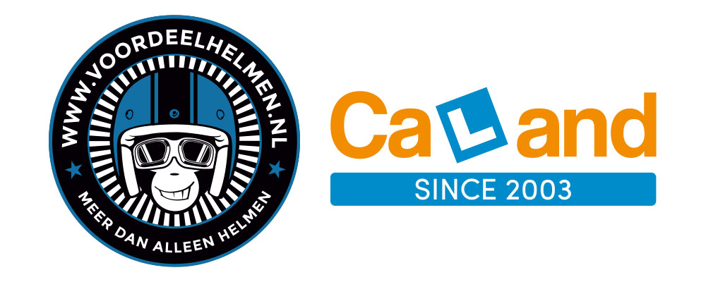 Voordeelhelmen Amsterdam en Caland logo's